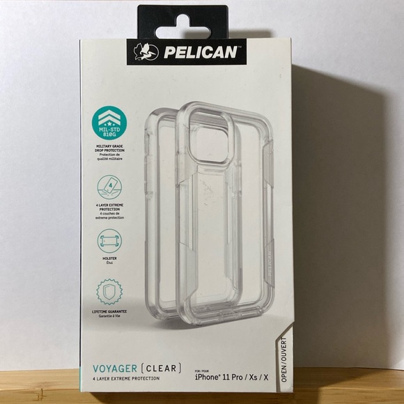 PELICAN iPhone 11 Pro/ Xs /X CLear case with clip - Picture 1 of 11